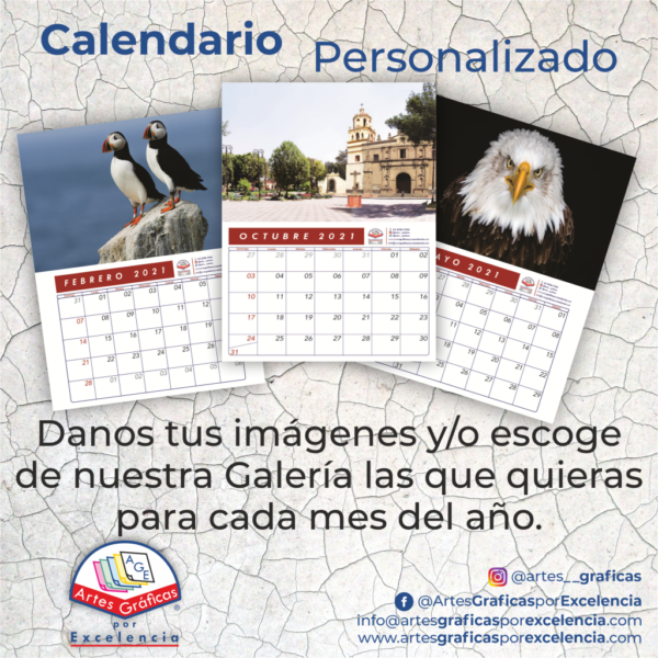 Calendario Chico (23 cm x 30 cm)
