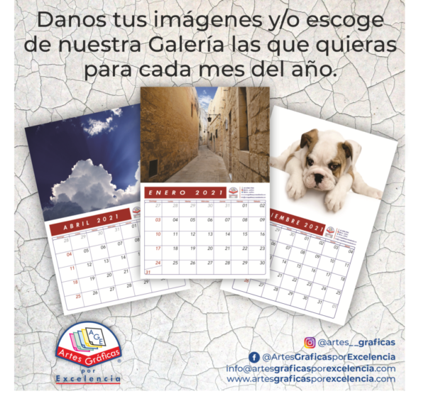 Calendario Grande (30 cm x 46 cm)