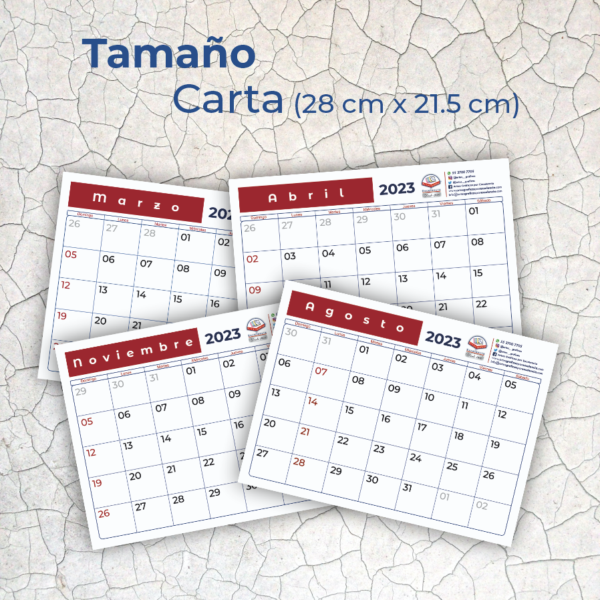 Calendario Planner tamaño carta